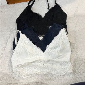 Hollister Lace Bralette Set — Black, Navy, White
